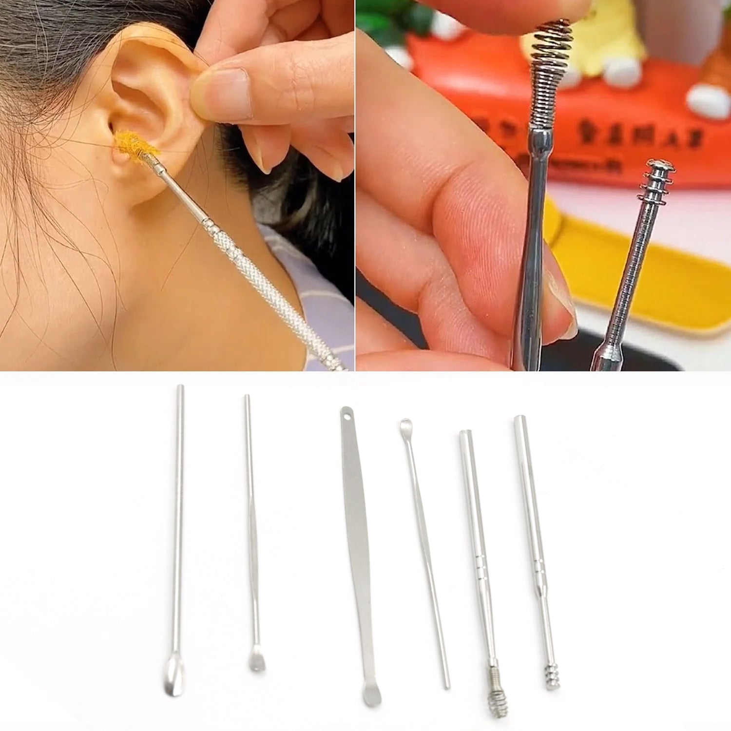 12528 6Pcs Earwax Removal Kit With Plastic Box | Ear Cleansing Tool Set | Ear Curette Ear Wax Remover Tool (6 Pc) 12528 6Pcs Earwax Removal Kit With Plastic Box | Ear Cleansing Tool Set | Ear Curette Ear Wax Remover Tool (6 Pc)